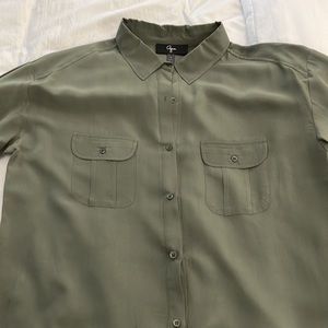 Aqua 100% Silk Button Down